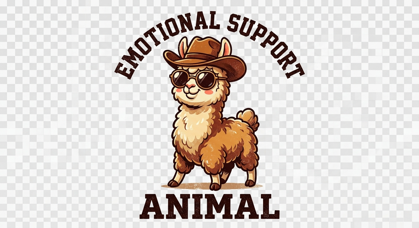 Cowboy Llama Emotional Support Animal Tee