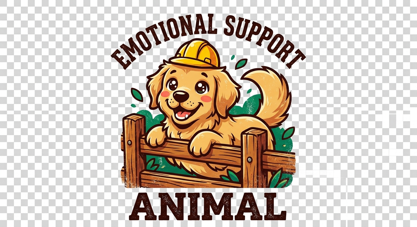Construction Golden Retriever Emotional Support Animal Tee